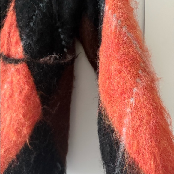 Zara Women's Bold Orange and Black Cardigan - Picture 6 of 8